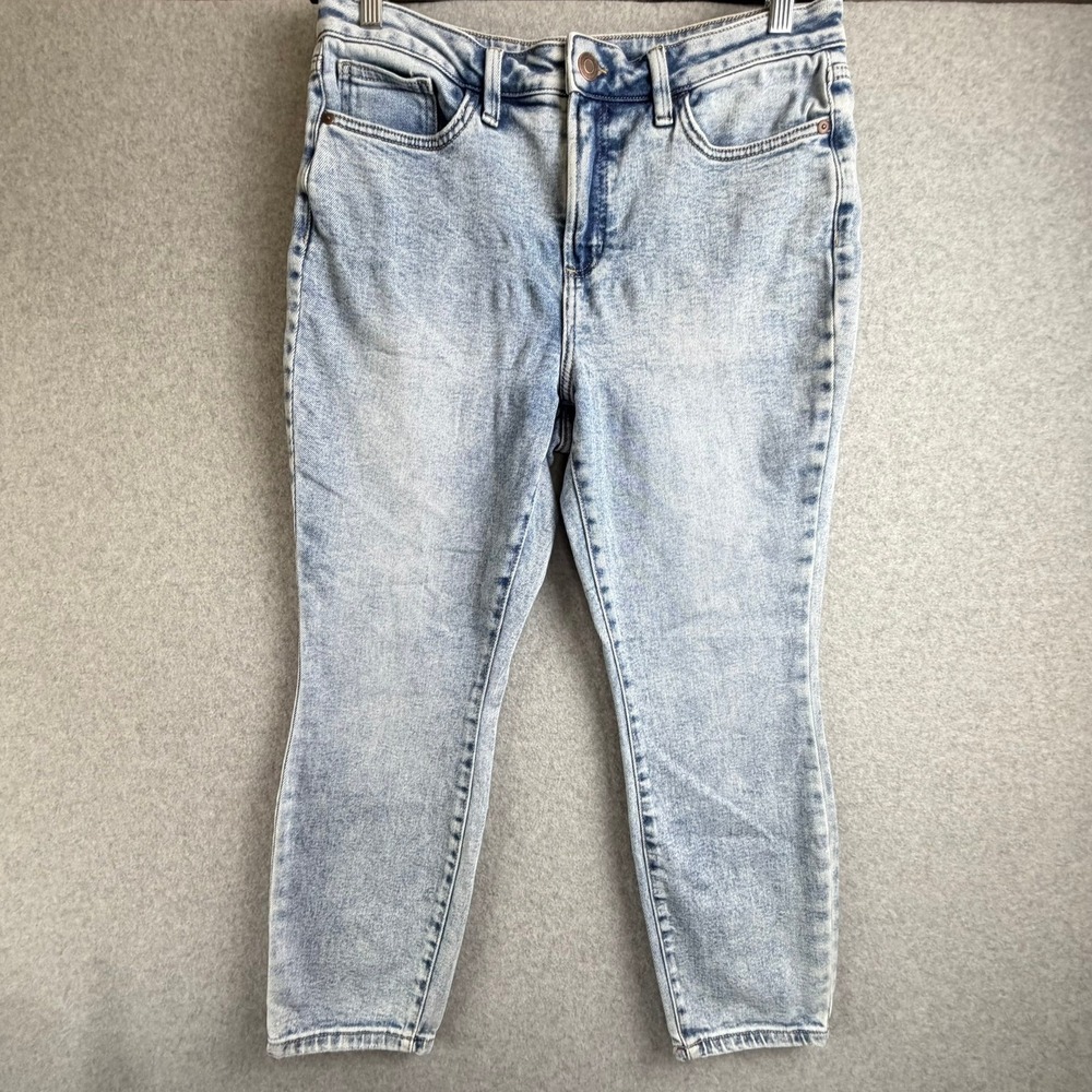 LC Lauren Conrad Skinny Ankle Jeans Light Acid Wash High Rise Denim Size 12
